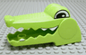 Duplo Figure Head Animal 2 x 2 Base Alligator / Crocodile with Opening Jaw with Black and White Eyes and Teeth Pattern