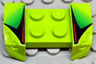 Vehicle, Mudguard 2 x 4 with Headlights Overhang with Red, Black, and Faded Green Pattern on Both Sides