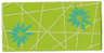 Tile 2 x 4 with Dark Turquoise Flowers and Bright Light Yellow Lines Pattern (BrickHeadz Joy Dress Bottom)