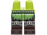 Hips and Dark Brown Legs with Lime Loincloth, Spider Knee Pads and Black Claws Pattern