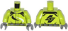 Torso Racing Suit with Dark Bluish Gray Belt and Black and White Swirls Pattern / Lime Arms / Dark Bluish Gray Hands