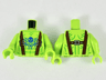 Torso Dark Brown Suspenders with Silver Bullets, Green Muscle and Scale Lines, Blue Skull and Filigree Tattoo Pattern / Lime Arms / Lime Hands