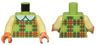 Torso Plaid Dress with Green Squares, Red and Yellow Lines, and White Collar Pattern / Bright Light Yellow Arms / Orange Hands