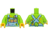 Torso Bright Light Blue Overalls with Decorated Eggs and Paint Brush in Pocket, Bright Light Orange and Medium Lavender Spots Pattern (BAM) / Lime Arms / Yellow Hands