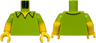 Torso Shirt with Open Collar, Yellow Neck Pattern / Yellow Arms with Molded Lime Short Sleeves Pattern / Yellow Hands