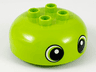Duplo, Brick Round 4 x 4 Dome Top with 2 x 2 Studs with 2 Large Circled Eyes Pattern