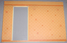 Scala Wall, Vertical Grooved 40 x 2 x 22 2/3 with Door with Orange Wallpaper Pattern