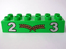 Duplo, Brick 2 x 6 with Silver Numbers 2 and 3 with Center Gold Laurels Pattern