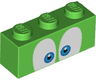 Brick 1 x 3 with Dark Azure and Black Eyes on White Background Pattern (Super Mario Larry Upper Face)