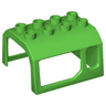 Duplo, Train Locomotive Cabin Roof 2 x 4 Studs, 2 Small and 2 Large Windows