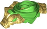 Minifigure Armor Shoulder Pads and Scarf with Molded Pearl Gold Dragon Head, Tail and Scabbard for 2 Katanas Pattern