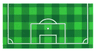 Tile 8 x 16 with Bottom Tubes, Textured Surface with Green and Checkerboard Soccer (Football) Pitch, and White Goal Box and Penalty Area Lines Pattern
