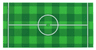 Tile 8 x 16 with Bottom Tubes, Textured Surface with Green and Checkerboard Soccer (Football) Pitch, and White Center Circle and Halfway Lines Pattern