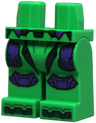 Hips and Legs with Dark Purple Thigh Armor Panels and Knee Pads, Dark Green Trim and Boot Tips Pattern