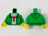 Torso Hoodie, White Shirt with Red Capital Letter T Pattern / Bright Green Arms / Yellow Hands