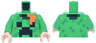 Torso Pixelated Holiday Sweater with Black Creeper Face, Green Dots, Dark Green Collar, Orange Hair Pattern / Bright Green Arms / Light Nougat Hands