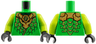 Torso Gold Dragon Head Armor and Scale Tips, Dark Orange Trim, Ninjago Logogram 'L' Pattern / Lime Arms / Black Hands