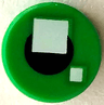 Tile, Round 1 x 1 with 2 White Squares on Small Black Circle Pattern (BrickHeadz Eye)