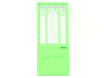 Scala Door 10 x 1 x 18 2/3 Mullioned with Fixed Trans-Clear Glass - Hinges