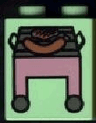 Duplo, Brick 1 x 2 x 2 with Pink Grill and Hot Dog Pattern