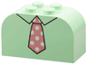 Slope, Curved 4 x 2 x 2 Double with 4 Studs with Medium Dark Pink Tie with White Polka Dots Pattern