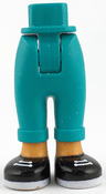 Mini Doll Hips and Trousers with Back Pockets and Cuffs with Molded Nougat Ankles and Feet and Printed Black Shoes with White Laces and Soles Pattern - Thick Hinge
