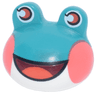 Minifigure, Head, Modified Frog with Molded White Lower Head and Printed Coral Round Cheeks, Reddish Orange Eyes and Dark Red Open Mouth Smile with Tongue Pattern