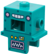 Minifigure, Headgear Head Cover, Costume Robot with Rivets, Buttons and Monitor Wave Readout Pattern