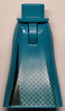 Mini Doll Hips and Skirt Full Length with Dark Green Trim and Green and Metallic Light Blue Dots Pattern - Thin Hinge
