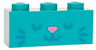 Brick 1 x 3 with Cat Face with Dark Blue Eyes, Whiskers and Mouth and Dark Pink Nose Pattern