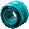 Wheel 11mm D. x 8mm with Center Groove, 8 Spokes and Smooth Side with Black Circle and Arcs Pattern