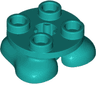 Legs with Plate Round 2 x 2 and Axle Hole - 2 Feet