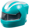 Minifigure, Headgear Helmet Formula 1 with Molded Trans-Black Visor and Printed Silver Stripes Pattern