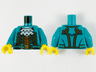 Torso Jacket with Gold Filigree Piping, White Ruffle and Dark Orange Vest Pattern / Dark Turquoise Arms / Yellow Hands
