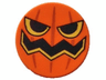 Tile, Round 2 x 2 with Bottom Stud Holder with Pumpkin Jack O' Lantern Pattern