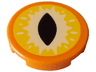 Tile, Round 2 x 2 with Bottom Stud Holder with Yellow and Bright Light Yellow Eye with Black Slit Pupil Pattern (Dungeons & Dragons Beholder)