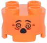 Brick, Round 2 x 2 with Pin Holes with Black Eyebrows, Spiral Eyes and Open Mouth, Red Wrinkles Pattern (Sticker) - Set 71490