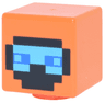 Minifigure, Head, Modified Cube with Pixelated Black Mask, Medium Azure Visor and Blue Eyes Pattern (Minecraft Wastelands Wanderer)