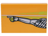 Tile 2 x 3 with Tile 2 x 3 with Lime Stripes, Silver and Dark Silver Toyota Supra MK4 Mechanical Arm and Pointing Hand Pattern Model Left Side