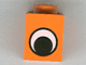 Brick 1 x 1 with Black and White Eye without Pupil Pattern