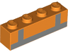 Brick 1 x 4 with Reflective Crossed Stripes Pattern (BrickHeadz Emmet Back)