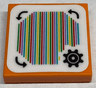 Tile 2 x 2 with Super Mario Scanner Code Customization Time Block, Gear and Curved Arrows, Zigzag Corner Pattern (Sticker) - Set 71380