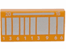 Tile 1 x 2 with Silver Rectangles, '20', '15' and '136113966' Pattern