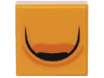 Tile 1 x 1 with Black and Reddish Orange Curved Air Intake Pattern
