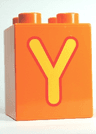 Duplo, Brick 2 x 2 x 2 with Letter Y Pattern