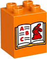 Duplo, Brick 2 x 2 x 2 with Book with A, B, C and Bunny / Rabbit Pattern