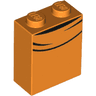 Brick 1 x 2 x 2 with Inside Stud Holder with Curved Black Lines Pattern (BrickHeadz Goofy Turtleneck Jumper)