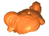 Minifigure, Hair Short, Parted with Two Pigtails, Hole on Top