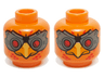 Minifigure, Head Dual Sided Alien Chima Phoenix with Red Eyes and Dark Bluish Gray Goggles, Rounded / Squared Lower Beak Pattern (Firox)