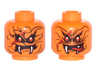 Minifigure, Head Dual Sided Alien Snake with Black Wavy Lines, 2 Red Eyes and 2 White Fangs, Neutral / Red Pointed Tongue Out Pattern